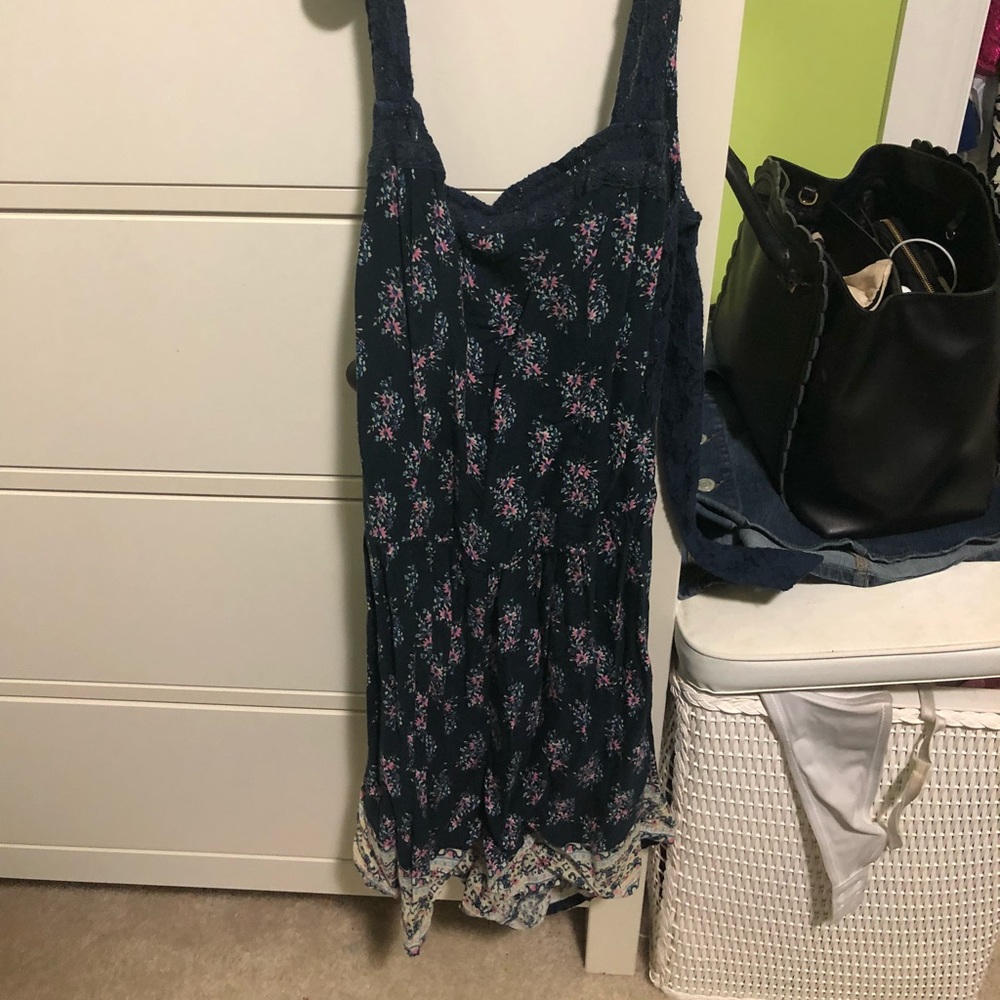 Abercrombie Navy & Pink Floral Romper